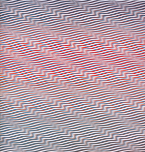 Bridget Riley, "Cataract 3."  1967, PVA on canvas.  87" x 87-3/4".