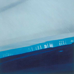 Reflections: on Crossing V. 2004, oil on canvas. 36 x 36 inches.