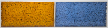 Solids, 2013 Mixed media 12 x 48 inches (early pieces with mylar and light)